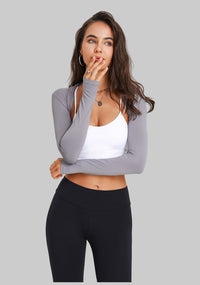 Sports Long Sleeve Yoga Dance Shawl Workout Shrug Top