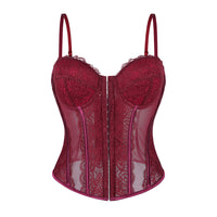 Sexy Push up Corset Eyelash Lace See through Sexy Sling Tunic - Modestly Vogue