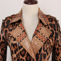 Leopard Print Goods Spring Autumn Snakeskin Long Trench Coat