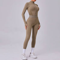 Mesh Stitching on Both Sides Yoga Jumpsuit Tight Elastic Waist Finger Hole Stitching Sports Fitness One Piece - Modestly Vogue
