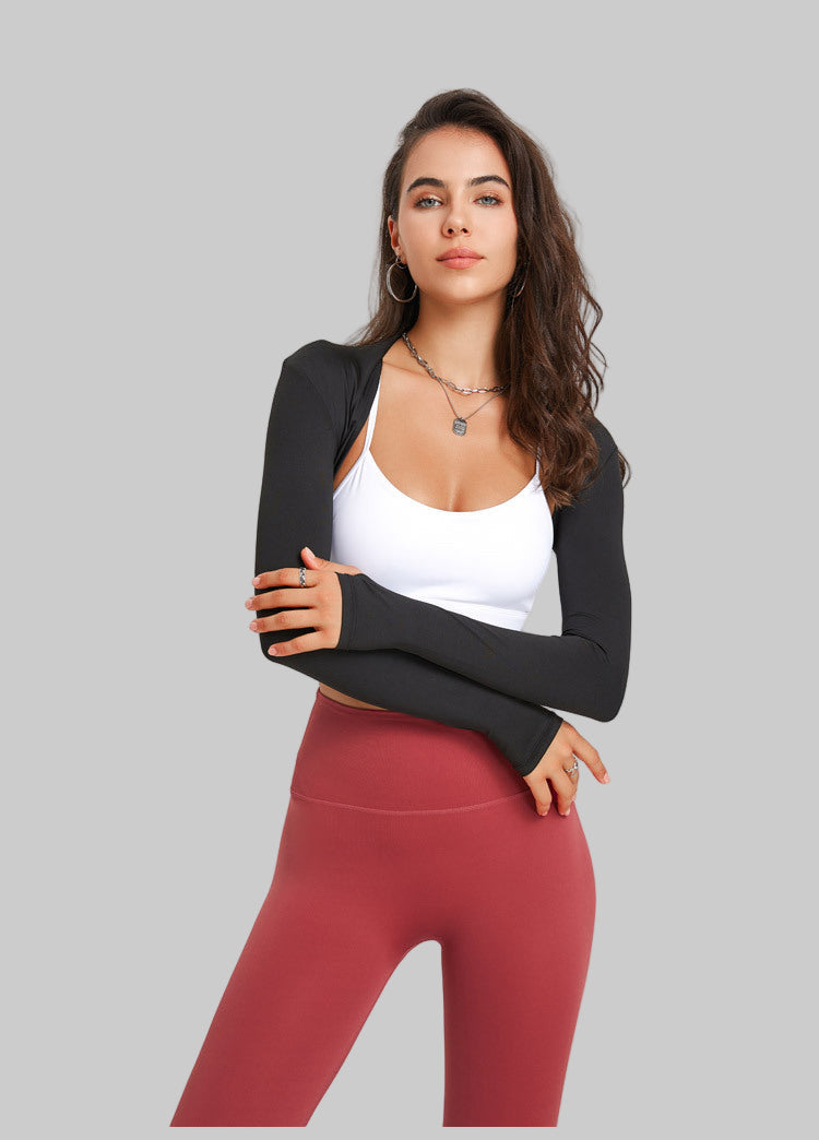 Sports Long Sleeve Yoga Dance Shawl Workout Shrug Top