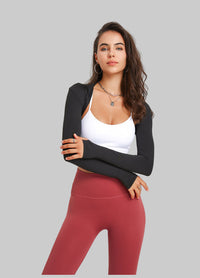 Sports Long Sleeve Yoga Dance Shawl Workout Shrug Top