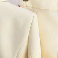 Pastel Business Suit One Button Color Matching Suit Bell-Bottom Pants Suit Two-Piece Suit