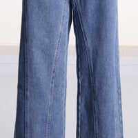 Blue Fashionable Elegant Jeans for Women Spring Bow