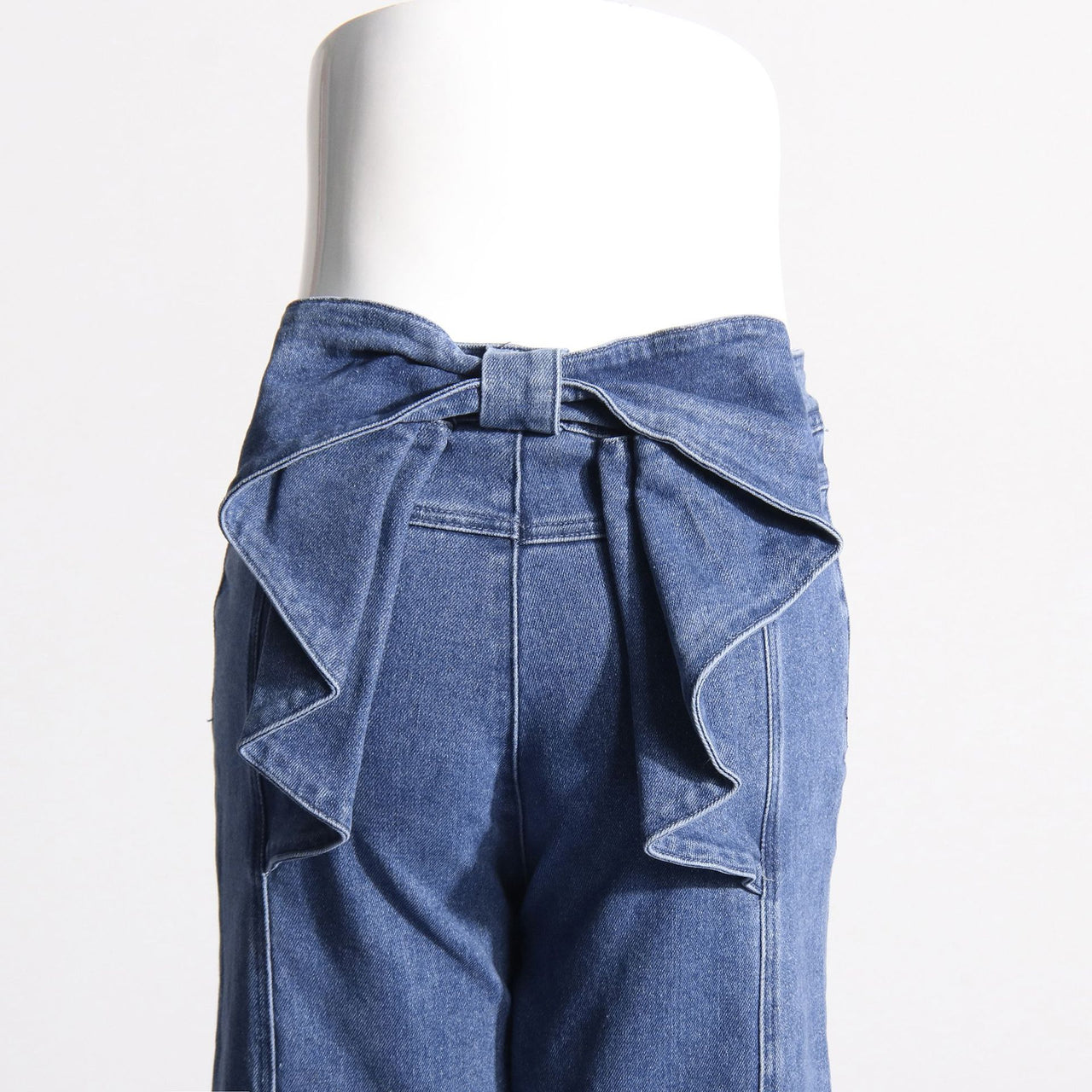 Blue Fashionable Elegant Jeans for Women Spring Bow