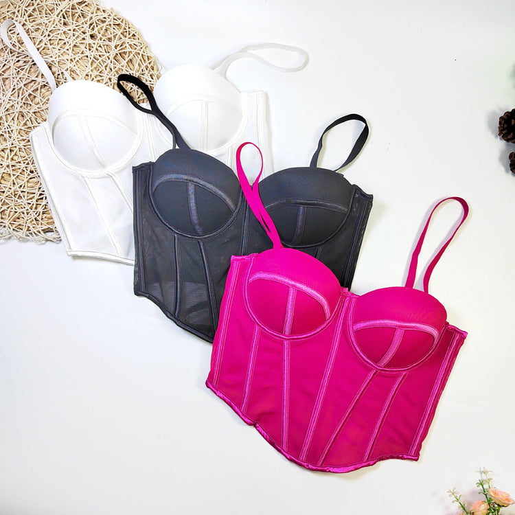 Pastel Corset Boning Corset Corset Mesh Thin Strap Wrapped Chest