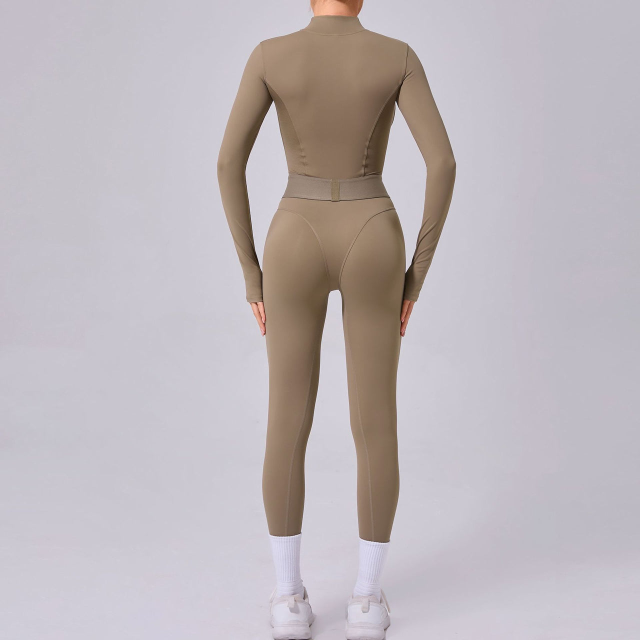 Mesh Stitching on Both Sides Yoga Jumpsuit Tight Elastic Waist Finger Hole Stitching Sports Fitness One Piece - Modestly Vogue
