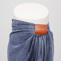 Blue Denim High Waist Ruched Wide Leg Jeans