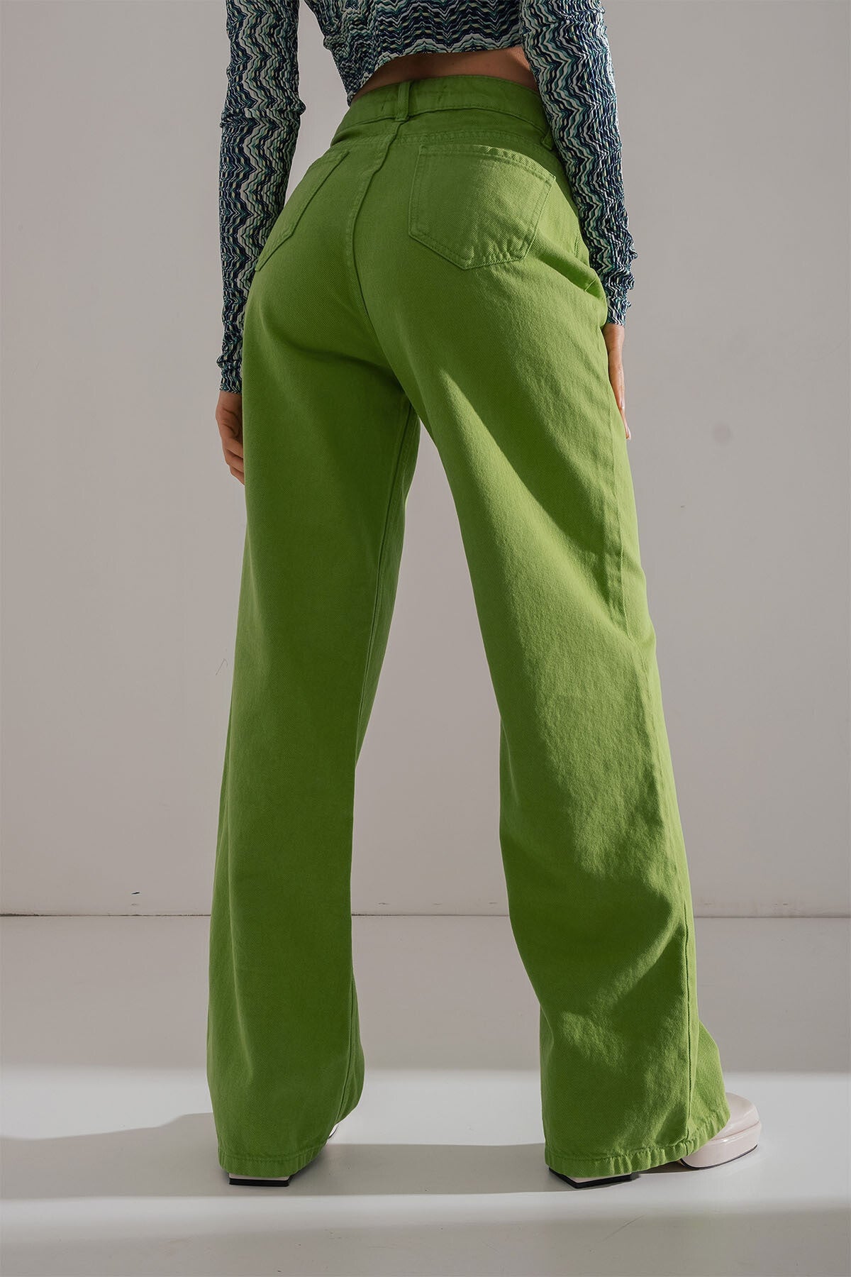 Earthtone Women Multi Color Wide Leg Jeans Street Hipster Solid Color Loose Fitting Denim Trendy