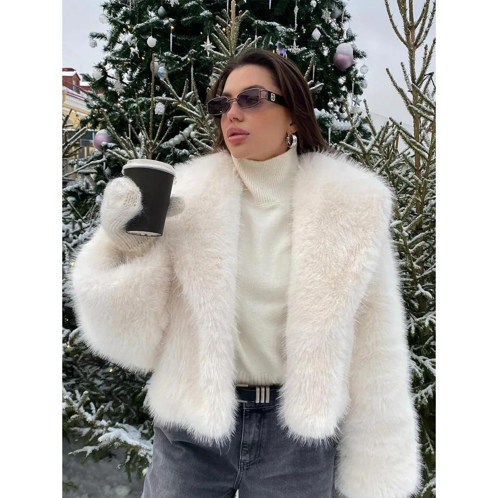 Fox Fur Jacket Women Short Autumn Winter Faux Fur Coat Young All Match Plush Women Clothing