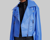 Autumn Winter Leather Coat Women Punk Short Belt Collared Locomotive Jacket Top - Modestly Vogue