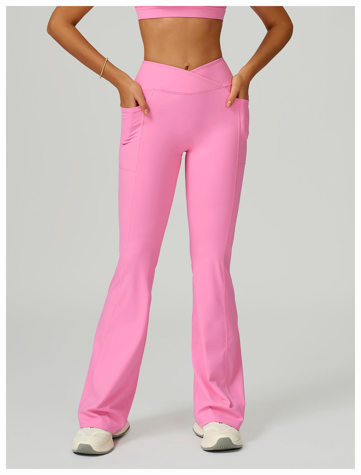 High Waist Cross Waist Wide Leg Bootcut Yoga Leggings Pants