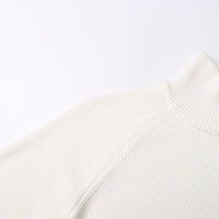Neutral Elegant Half Turtleneck Sweater - Asymmetric Slim Fit for Women