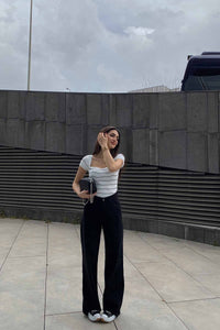 Earthtone Women Multi Color Wide Leg Jeans Street Hipster Solid Color Loose Fitting Denim Trendy