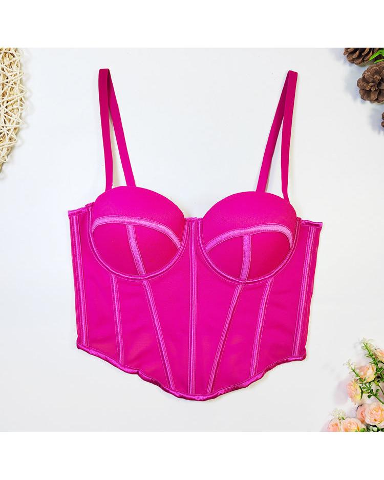 Pastel Corset Boning Corset Corset Mesh Thin Strap Wrapped Chest