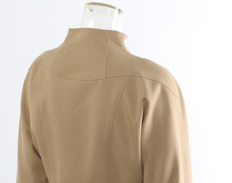 Neutral Winter Tight Waist Slimming Flounce Irregular Asymmetric Cutting Jacket Women