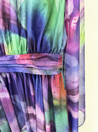 Spring Summer Star Bay Sleeve Colorful Printed Maxi Dress Holiday Maxi Dress