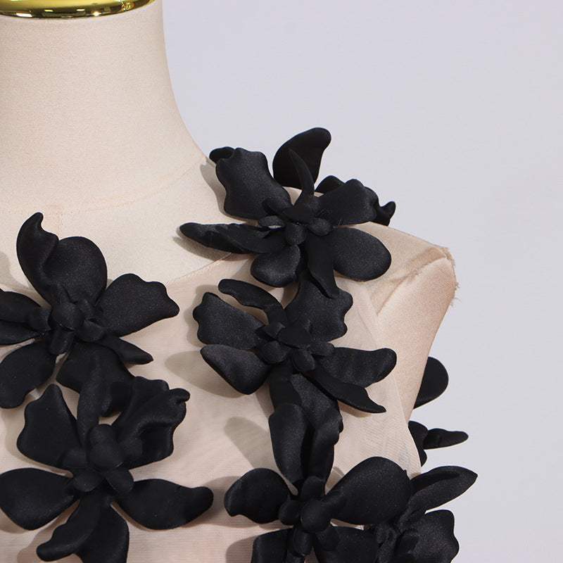 Black Mesh Stitching Sleeveless Vest for Women - Spring Summer Top