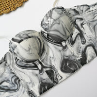 Gradient Printing Slip plus Size Women Summer Ink Painting Backless Lace Vest with Chest Pad Tube Top - Modestly Vogue