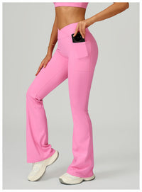 High Waist Cross Waist Wide Leg Bootcut Yoga Leggings Pants
