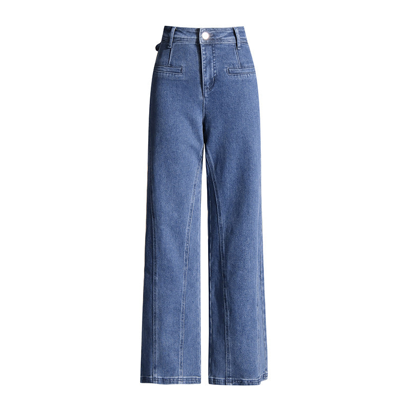 Blue Fashionable Elegant Jeans for Women Spring Bow