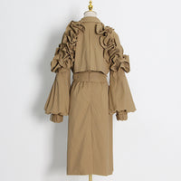 Neutral Elegant High Grade Windbreaker for Women Long Sleeve Slim-Fit Trench Coat - Modestly Vogue