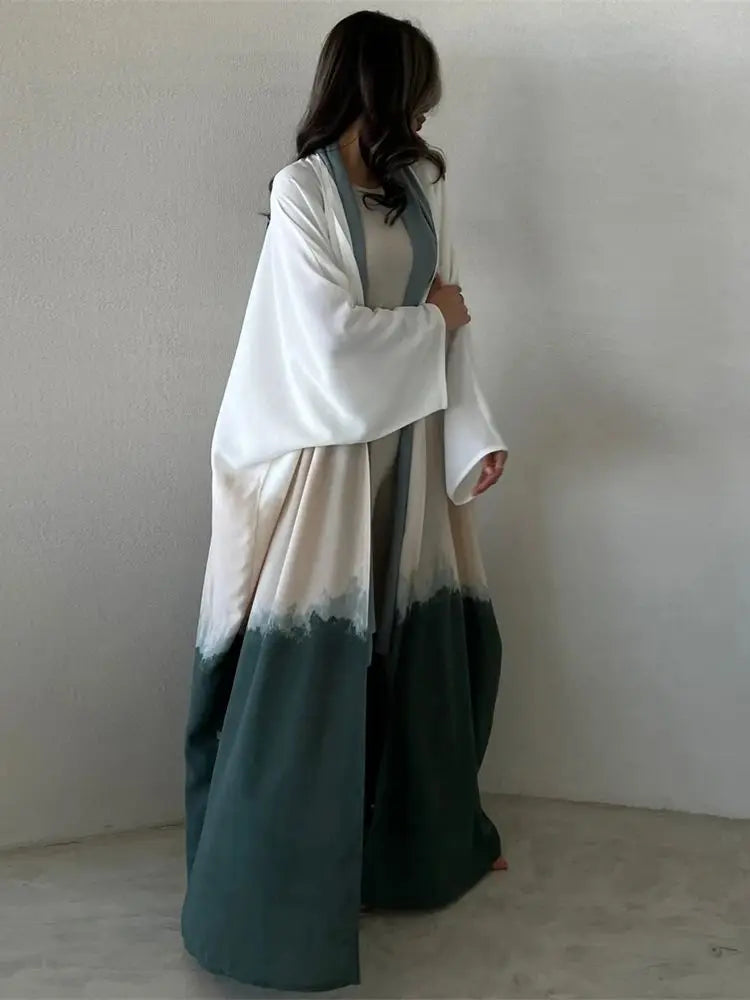Ramadan & Eid Tie-Dye Open Batwing Kimono Abaya – Dubai Summer Style - Modestly Vogue