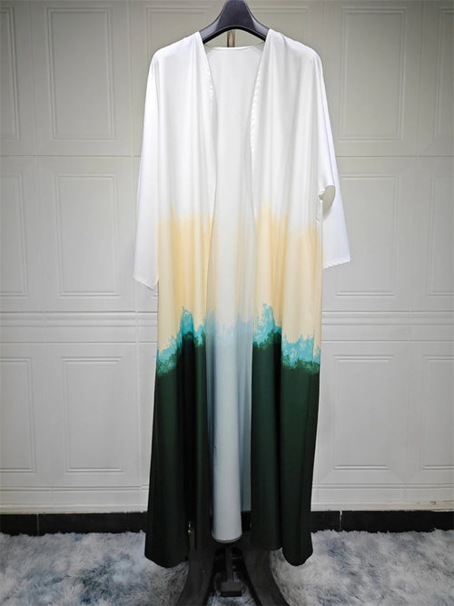 Ramadan & Eid Tie-Dye Open Batwing Kimono Abaya – Dubai Summer Style - Modestly Vogue