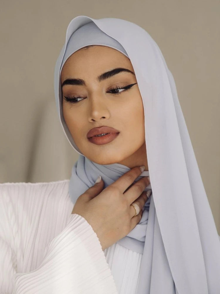Chiffon Hijab & Matching Undercap Set – Lightweight & Elegant - Modestly Vogue