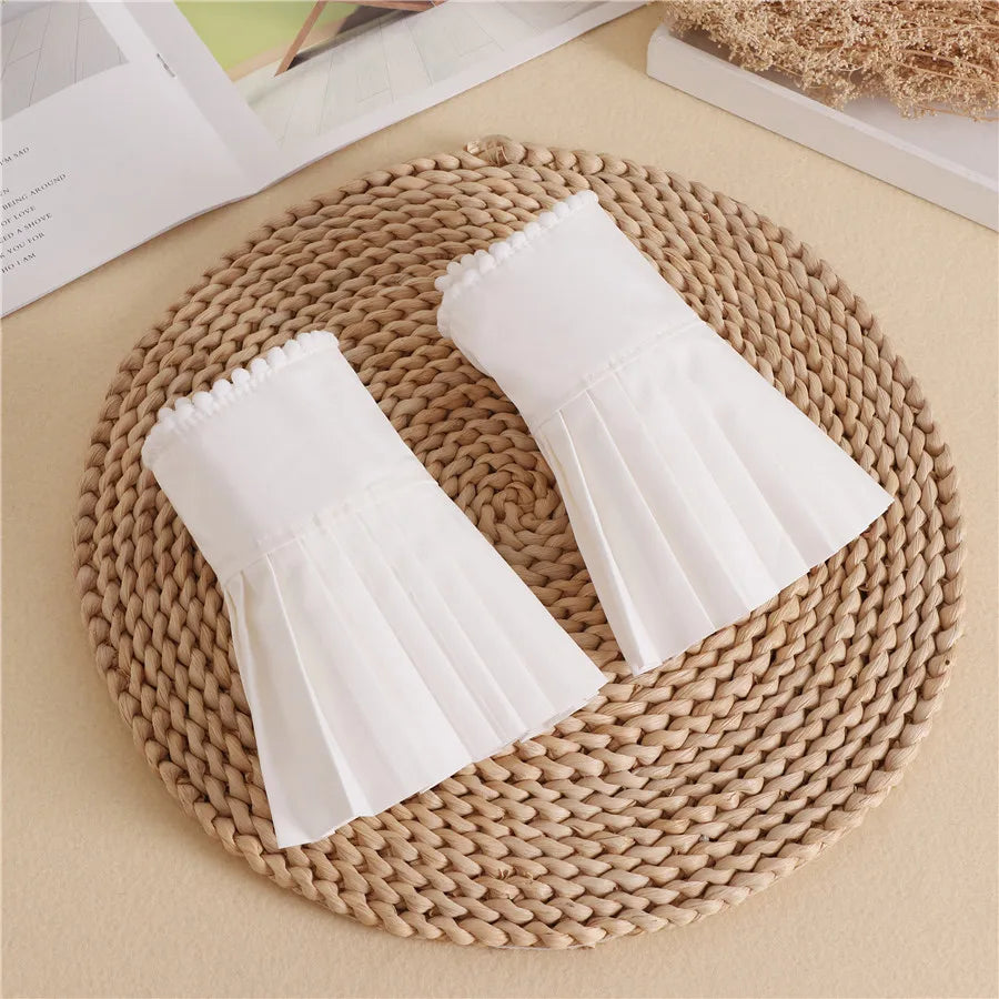 Chiffon Pleated Flare False Cuffs – Elegant Fake Sleeves - Modestly Vogue