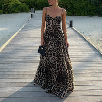 Leopard Print Slip Maxi Dress – Elegant Sleeveless Beach Dress - Modestly Vogue