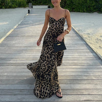 Leopard Print Slip Maxi Dress – Elegant Sleeveless Beach Dress - Modestly Vogue