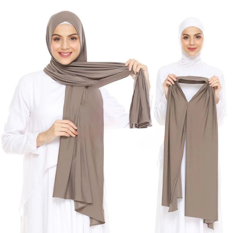 Premium Jersey Instant Hijab – Soft, Stretchy & No-Pin Style - Modestly Vogue