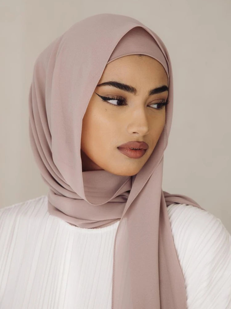 Chiffon Hijab & Matching Undercap Set – Lightweight & Elegant - Modestly Vogue