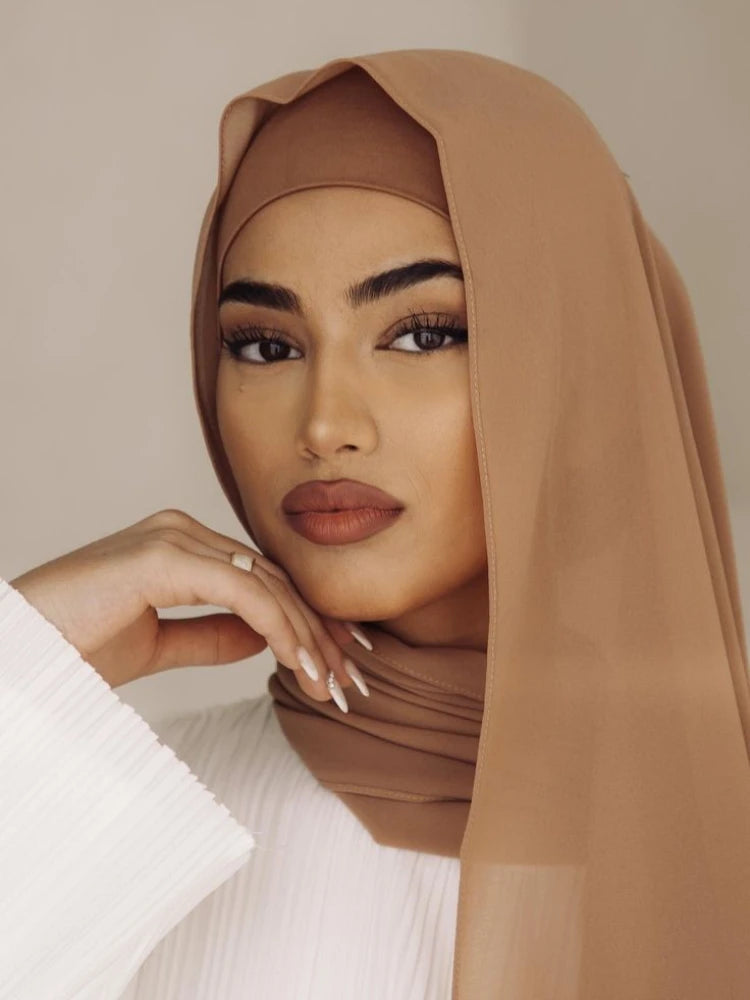 Chiffon Hijab & Matching Undercap Set – Lightweight & Elegant - Modestly Vogue