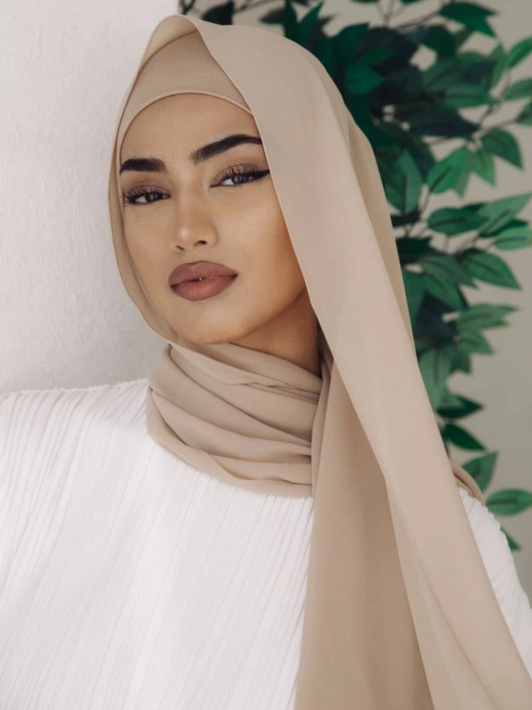 Chiffon Hijab & Matching Undercap Set – Lightweight & Elegant - Modestly Vogue