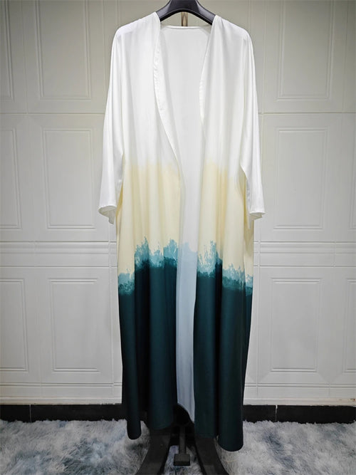 Ramadan & Eid Tie-Dye Open Batwing Kimono Abaya – Dubai Summer Style - Modestly Vogue
