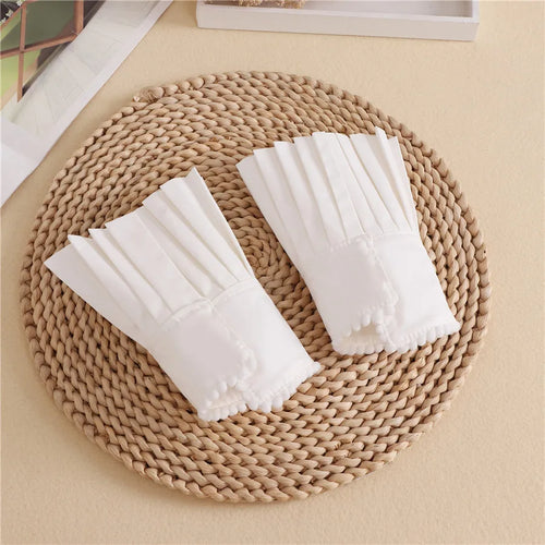 Chiffon Pleated Flare False Cuffs – Elegant Fake Sleeves - Modestly Vogue