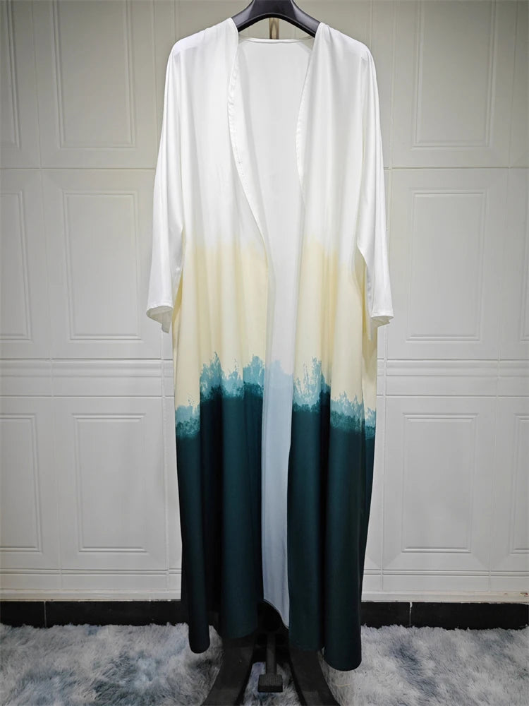 Ramadan & Eid Tie-Dye Open Batwing Kimono Abaya – Dubai Summer Style - Modestly Vogue