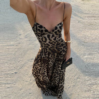 Leopard Print Slip Maxi Dress – Elegant Sleeveless Beach Dress - Modestly Vogue