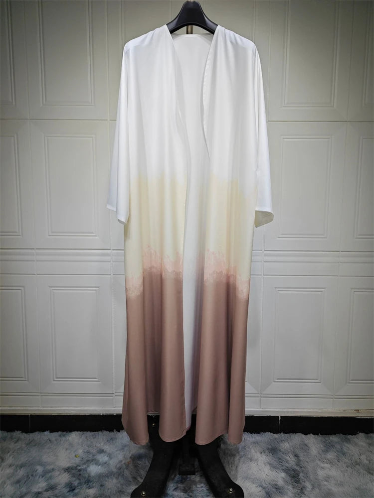 Ramadan & Eid Tie-Dye Open Batwing Kimono Abaya – Dubai Summer Style - Modestly Vogue