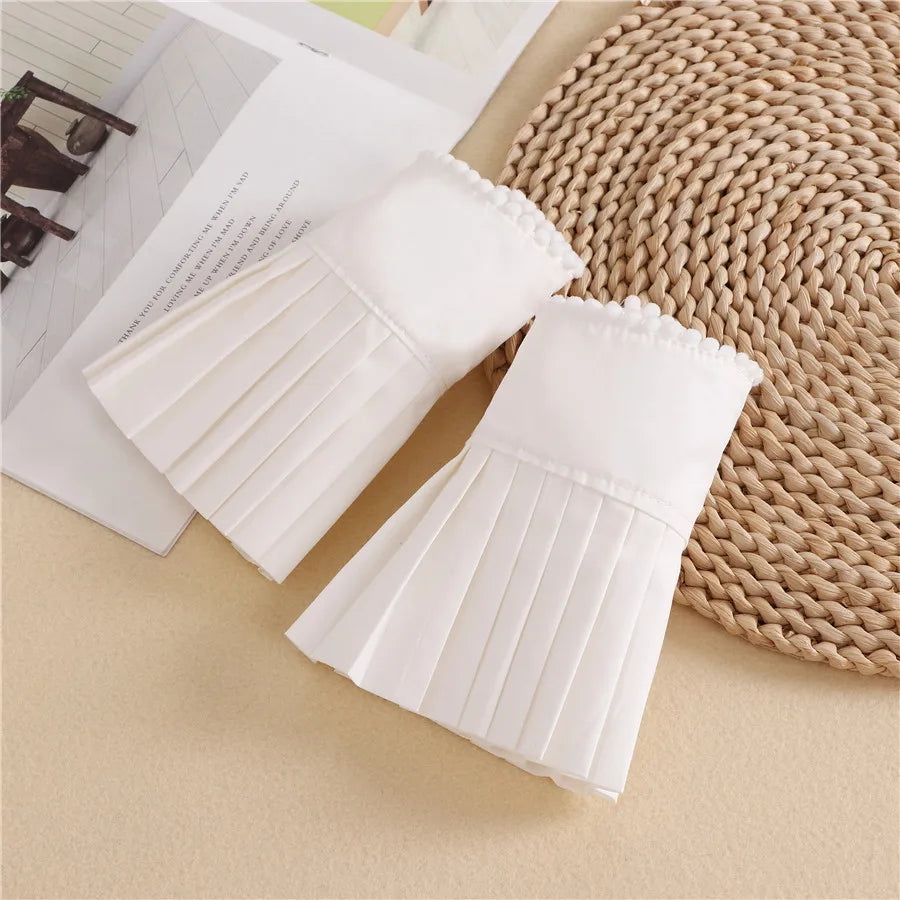 Chiffon Pleated Flare False Cuffs – Elegant Fake Sleeves - Modestly Vogue