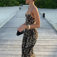 Leopard Print Slip Maxi Dress – Elegant Sleeveless Beach Dress - Modestly Vogue