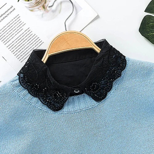 Hollow Lace Chiffon Doll Cotton Fake Collar Blouse Sweater Detachable