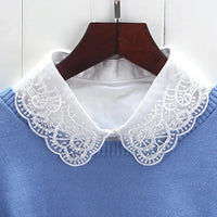 Hollow Lace Chiffon Doll Cotton Fake Collar Blouse Sweater Detachable