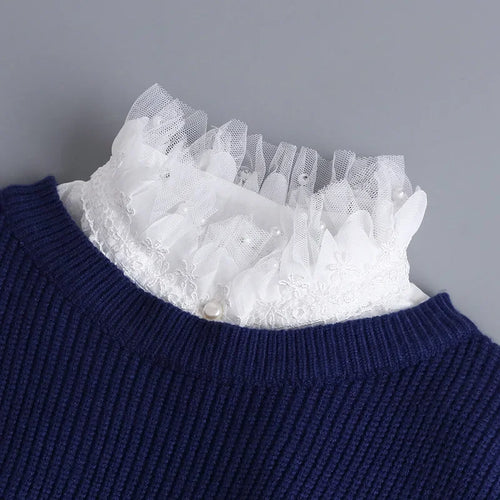Hollow Lace Chiffon Doll Cotton Fake Collar Blouse Sweater Detachable