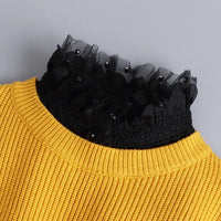 Hollow Lace Chiffon Doll Cotton Fake Collar Blouse Sweater Detachable