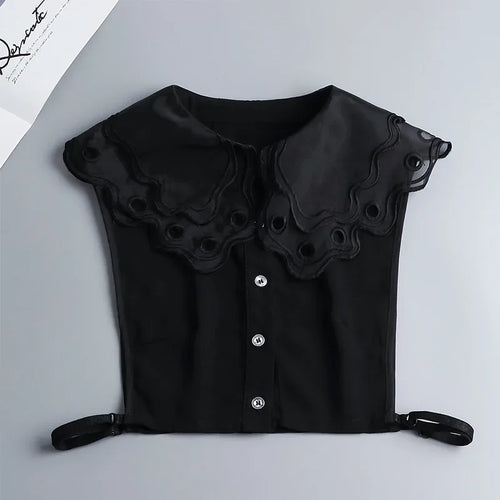 Hollow Lace Chiffon Doll Cotton Fake Collar Blouse Sweater Detachable