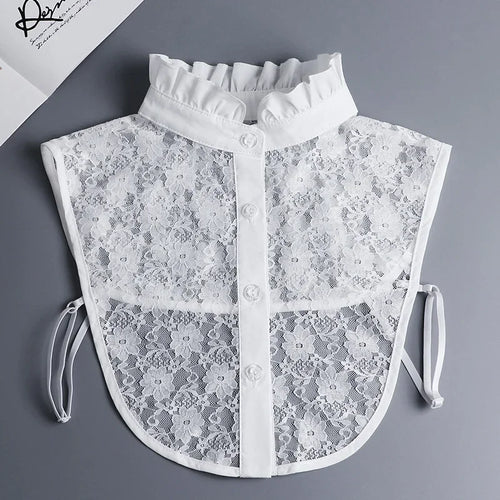 Hollow Lace Chiffon Doll Cotton Fake Collar Blouse Sweater Detachable