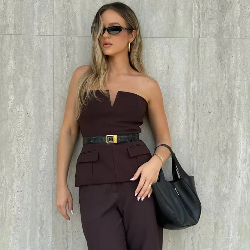 MUJER off Shoulder Tube Top Women Sexy Strapless Crop Top Woman
